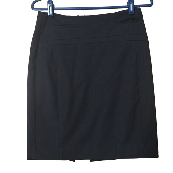 Express Women's Size 0 Black Knee Length Pencil Skirt With Slit Career Office - Picture 1 of 3